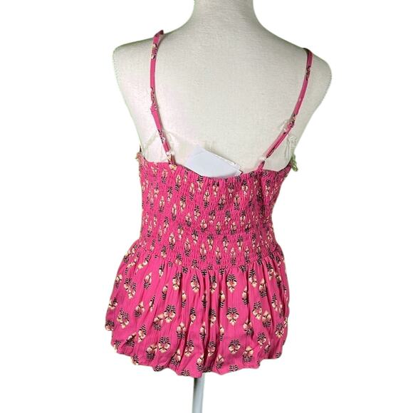 Angie Juniors Sleeveless Floral Front Tie Top Size L - Picture 4 of 4